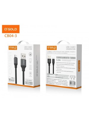 CABO USB TIPO C AGOLD CB04-3 5.0A MAX