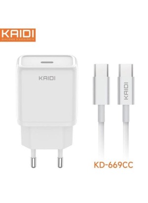 CARREGADOR TURBO 20W TIPO C PARA TIPO C KD-669CC (R#)