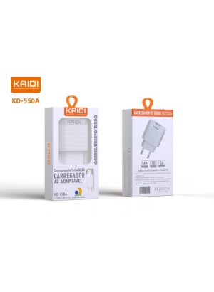 CARREGADOR TURBO QC3.0 IPHONE KD-550A KAIDI (R#)